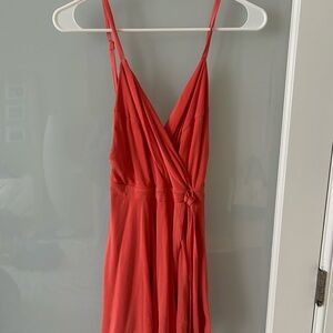Coral Sleeveless Wrap Dress from urban outfitters